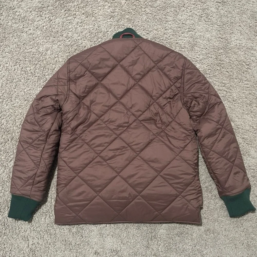 Robert Graham Jacket Men Small Green Reversible Bomber Quilted Military Full Zip